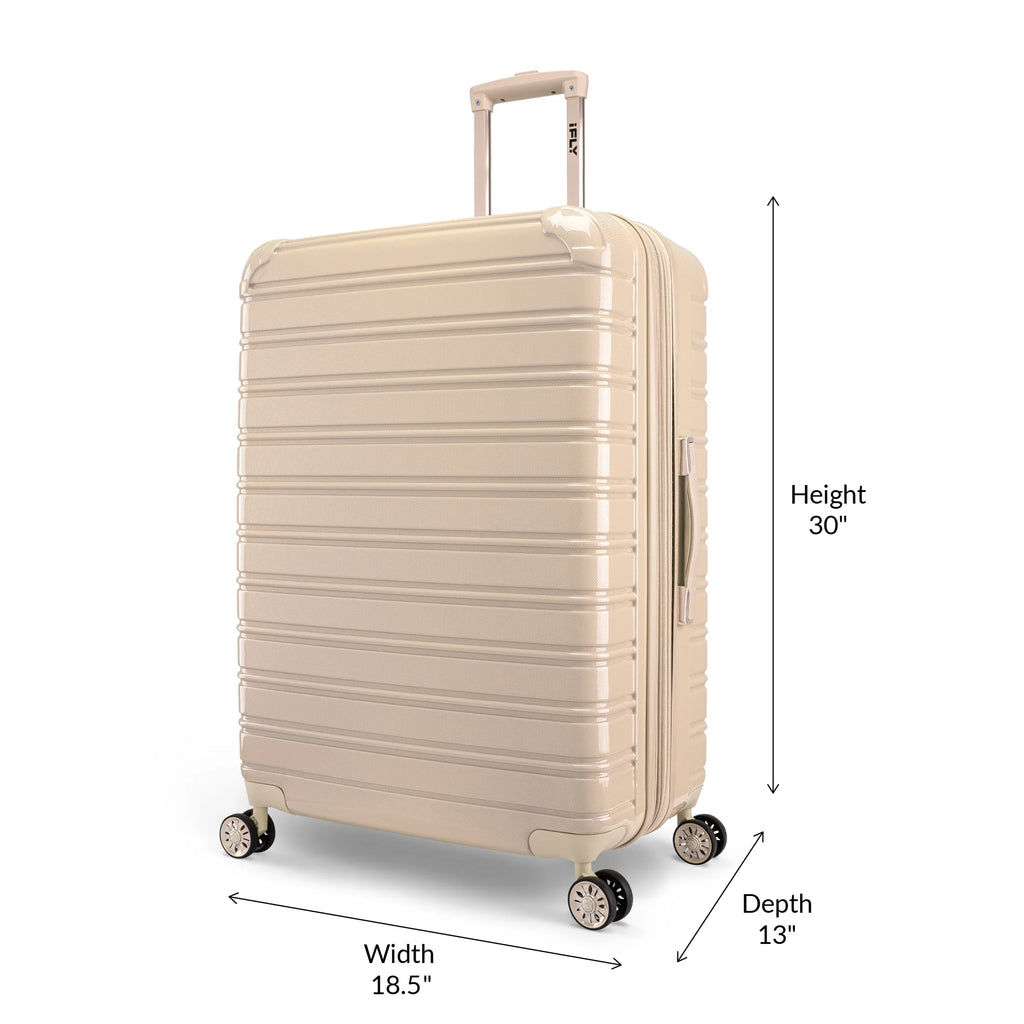 iFLY Hardside Fibertech 3.0 2 Piece Set, 20" Carry-on and 28" Checked Luggage, Gadget Gray