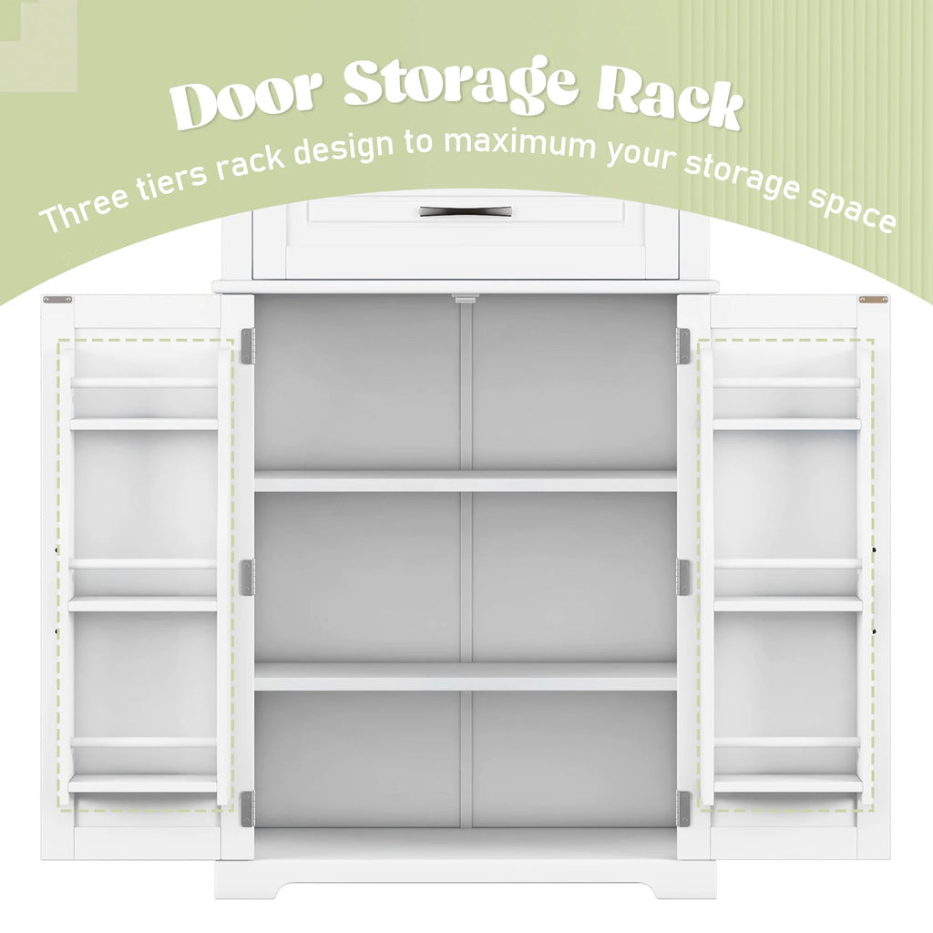 Euroco Bathroom Storage Cabinet with Multi-Functional Storage Space, Drawer with Slide Rails, Adjustable Shelf