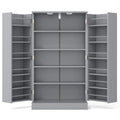 Spaco 17-Tier Kitchen Small Pantry Cabinet with 2 Doors and 6 Adjustable Shelves, Cabinet Pantry, Freestanding 5-Tier Shelving Pantries for Kitchen Storage, Gray