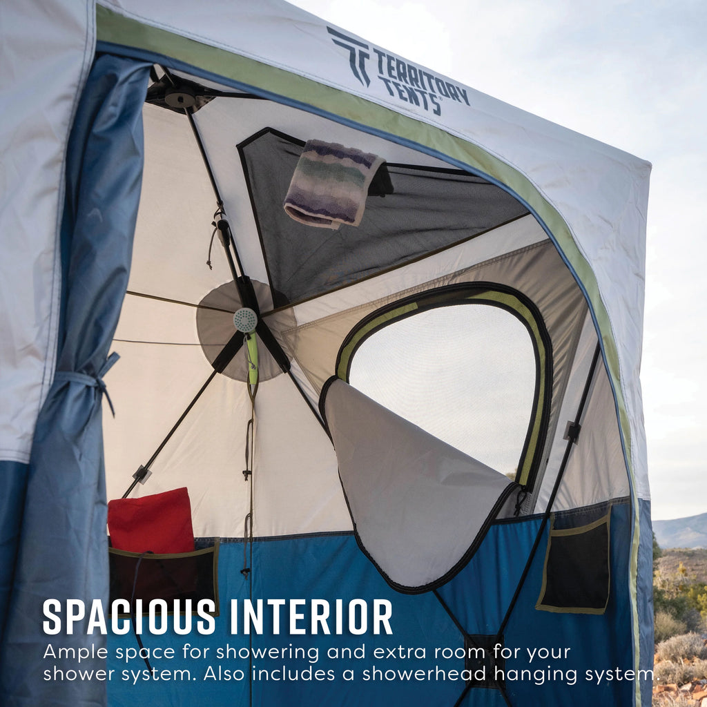 Territory Tents Jet Set Privacy Shower Tent, Jet Set Framework, No Assembly, Camp Shower, Camp Restroom, Privacy Tent Shower, 78�� x 62�� x 62��, PT100DB