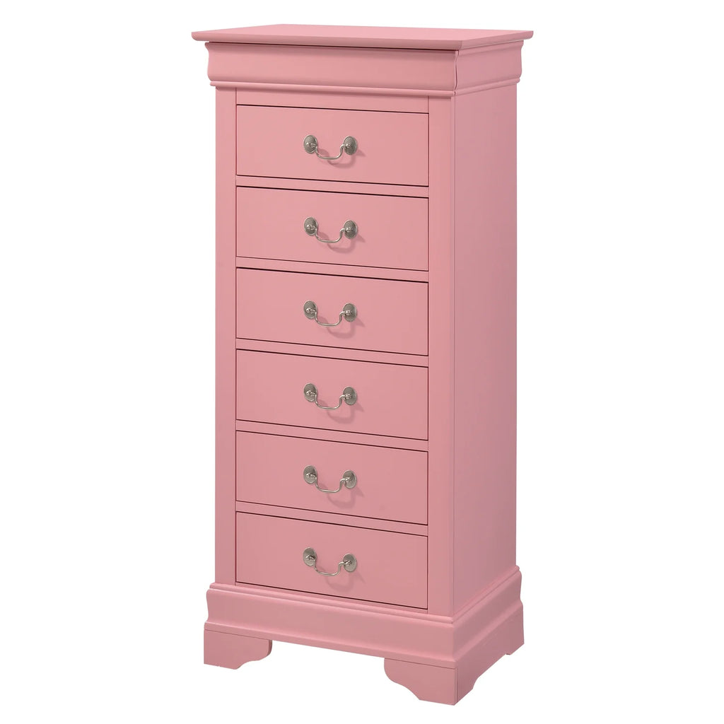 Glory Furniture Louis Phillipe 7 Drawer Lingerie Chest in Cherry