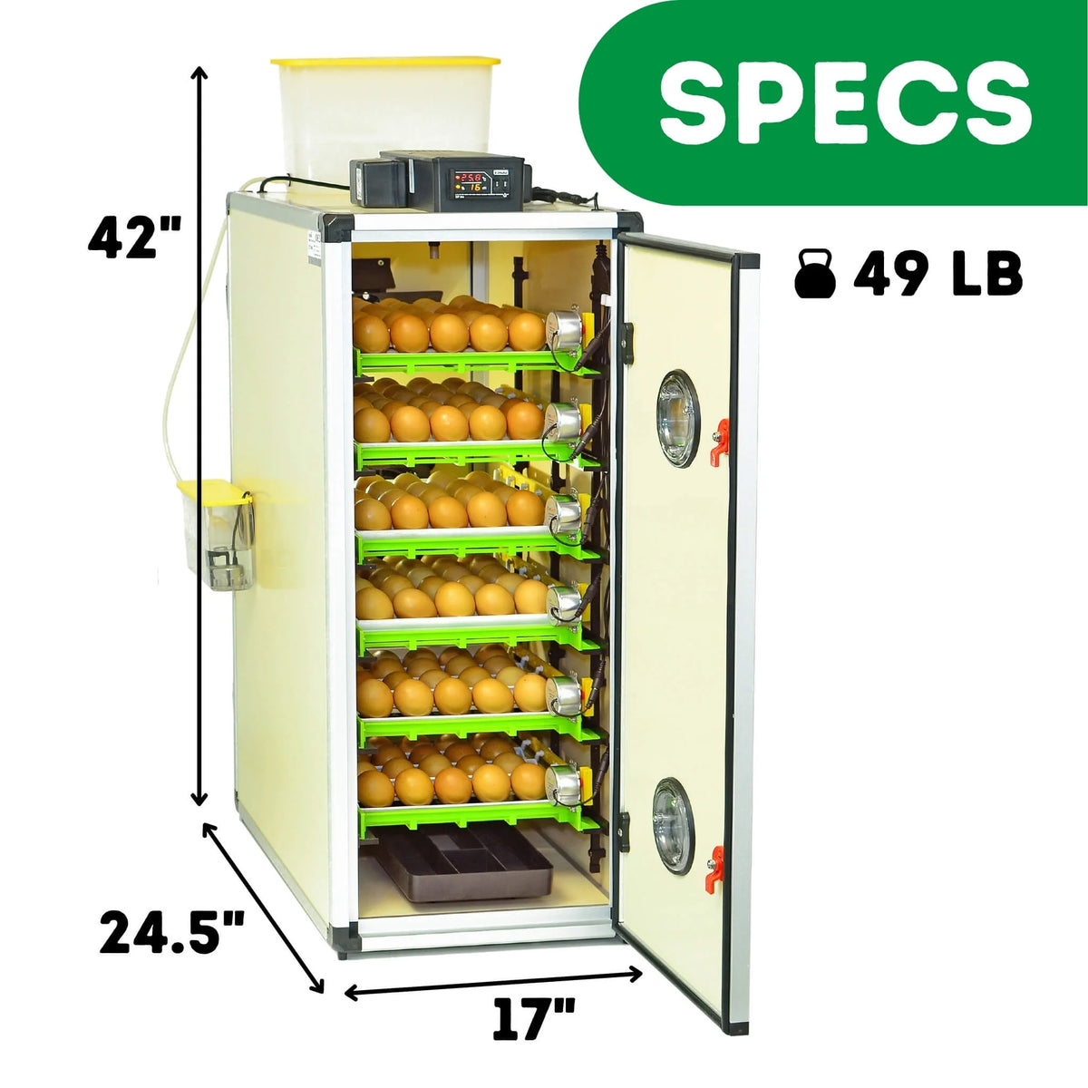 CT180SH Egg Incubator with Automatic Egg Turning & Perfect Humidity Controls, Set & Forget Design, Cabinet Incubators for Hatching Eggs, Incubate and Hatch 180 Chicken Eggs | Hatching Time