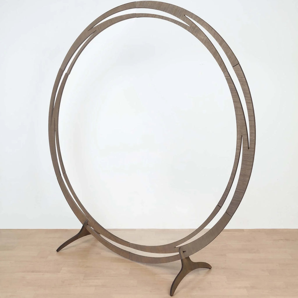 Efavormart 7FT Rustic Square Wedding Arch Wooden Backdrop Stand, Wedding Ceremony Arch - Brown
