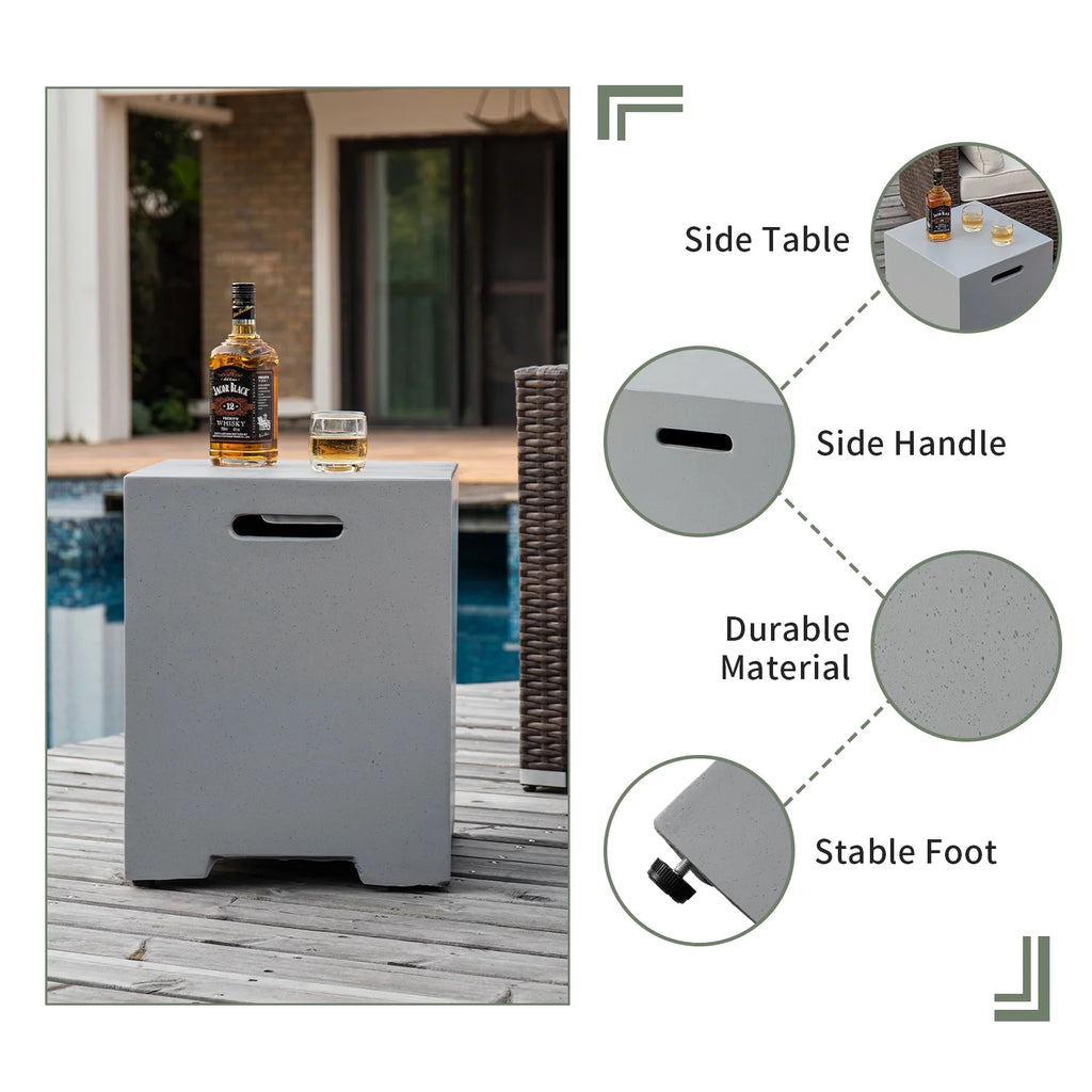 COSIEST 29.3-inch 50,000 BTU Outdoor Propane Fountain Round Fire Pit Table