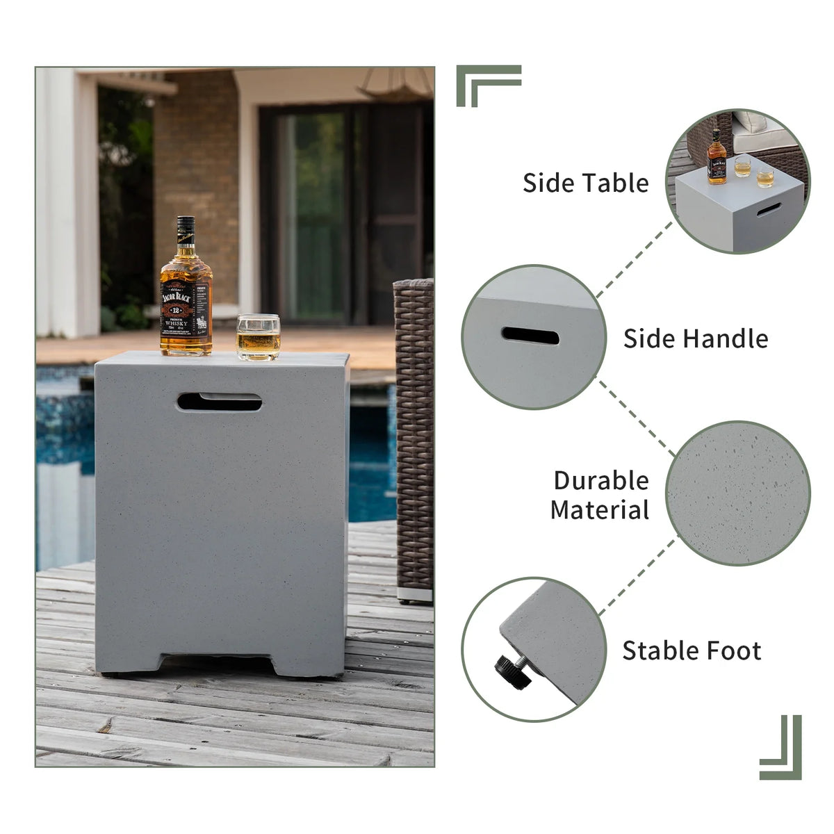 COSIEST 29.3-inch 50,000 BTU Outdoor Propane Fountain Round Fire Pit Table