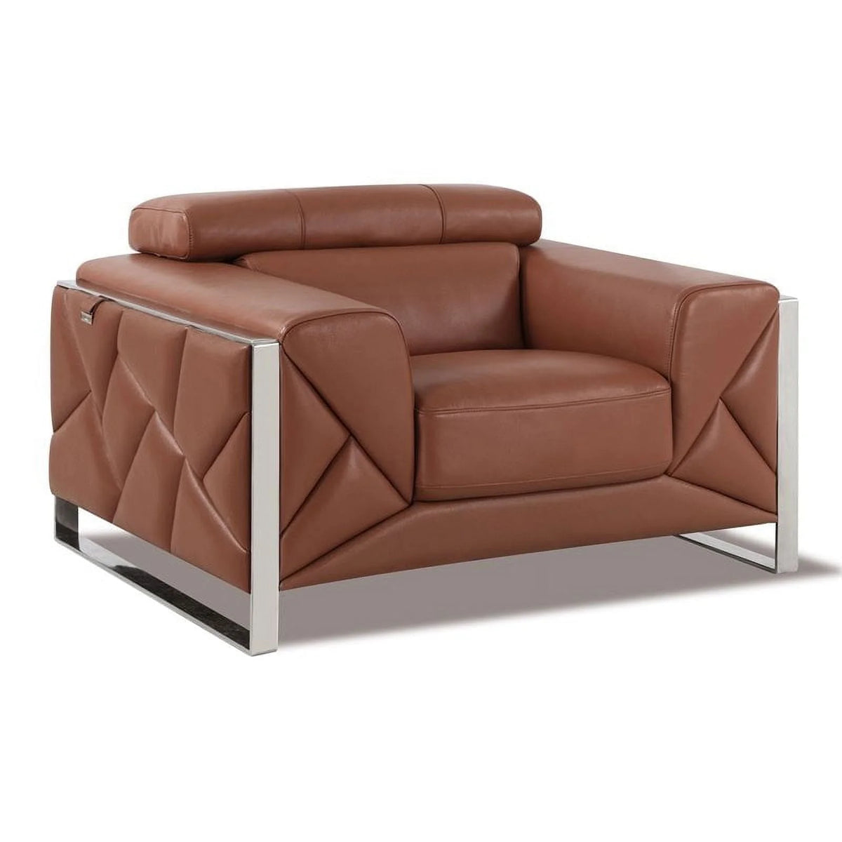 Titan Furnishings 18.5" Modern Genuine Italian Leather Chair in Black
