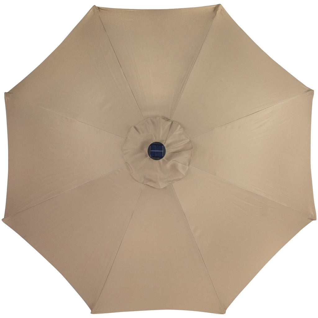 Northlight 9ft Solar Lighted Outdoor Patio Market Umbrella with Hand Crank and Tilt, Pink