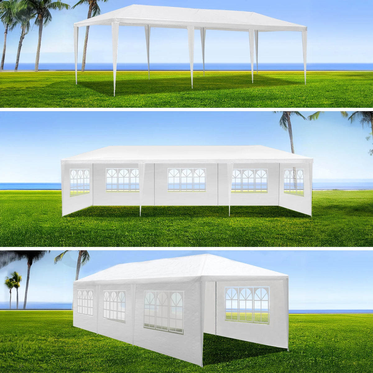 10'x20' Canopy Tent Wedding Party Outdoor Gazebo with 6 Removable Sidewalls for Weddings and Events