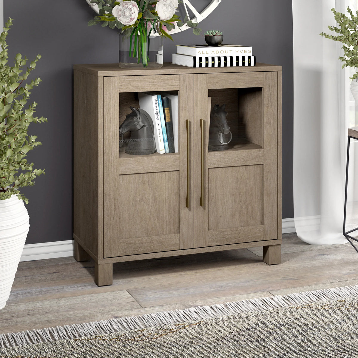 Evelyn&Zoe Holbrook Rectangular Accent Cabinet, Alder White