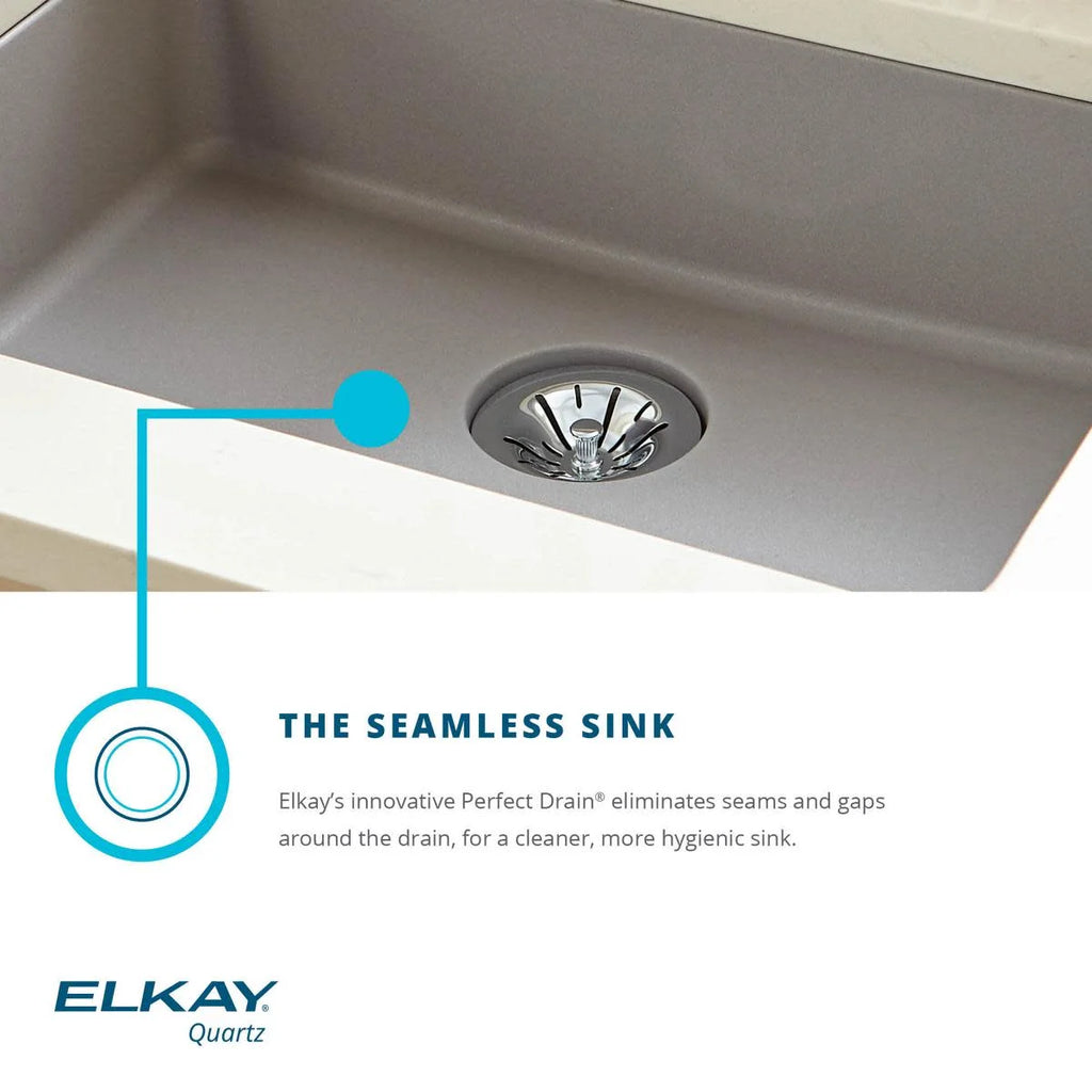 Elkay Quartz Classic 25" x 18-1/2" x 11-13/16", Undermount Laundry Sink with Perfect Drain, White