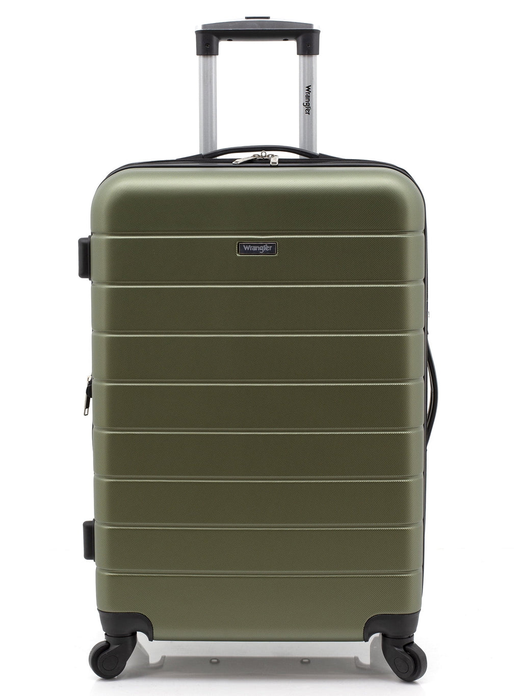 Wrangler 3 Piece Luggage Set with Cup Holder and USB Port, Olive Green