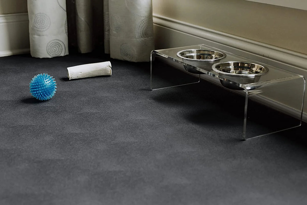 G-Floor 7.5' x 17' Vinyl Levant Pet Friendly Carpet Protector for Dogs & Cats - Midnight Black