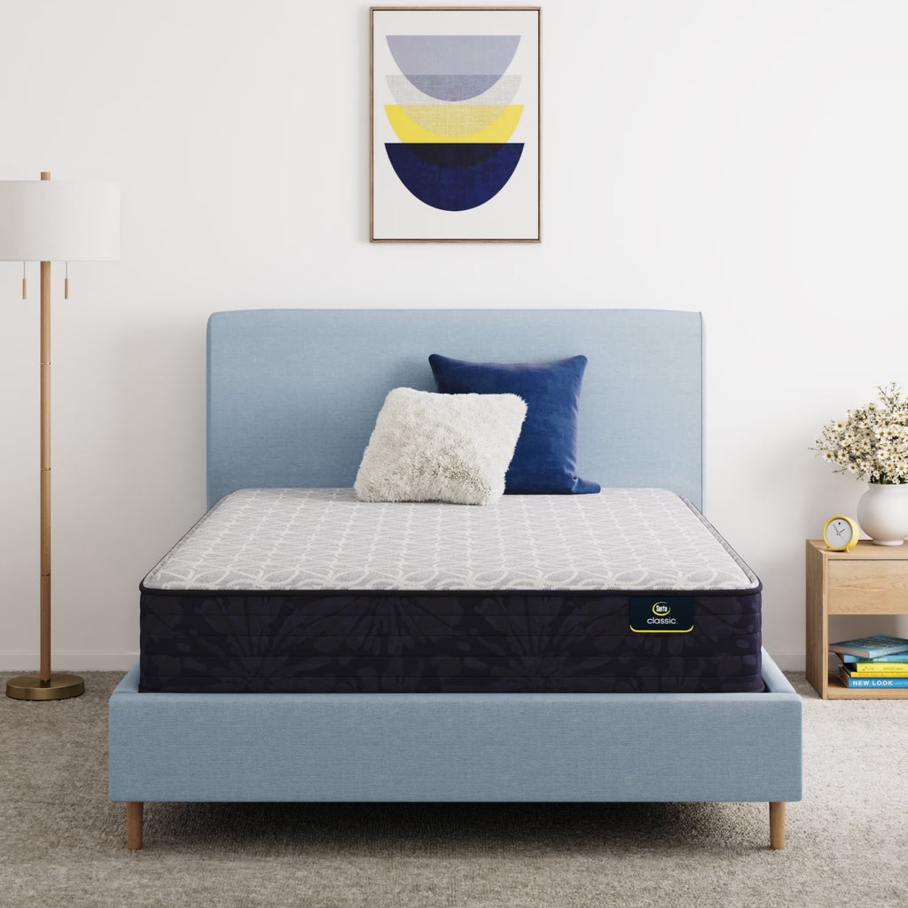 Serta Classic Clarks Hill Ltd 11.5" Medium Tight Top Twin XL Innerspring Adult Mattress Low Profile Set
