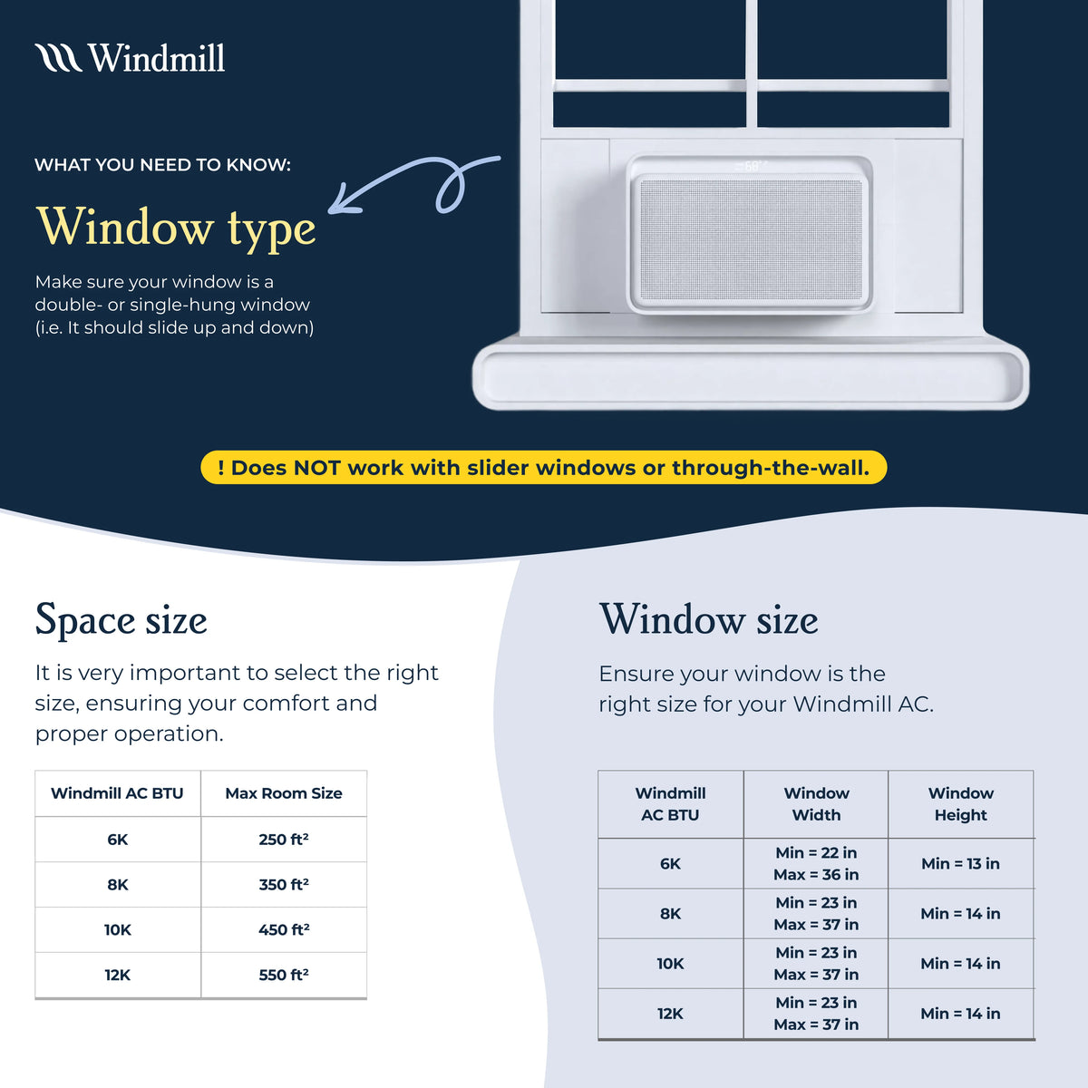 Windmill 8,000 BTU Inverter Window Air Conditioner with WhisperTech - Ultra-Quiet & Smart, Cools up to 350 Sq. Ft. - #1 Easy Install, App/Wi-Fi, Voice-Enabled, Remote Control, Energy Star