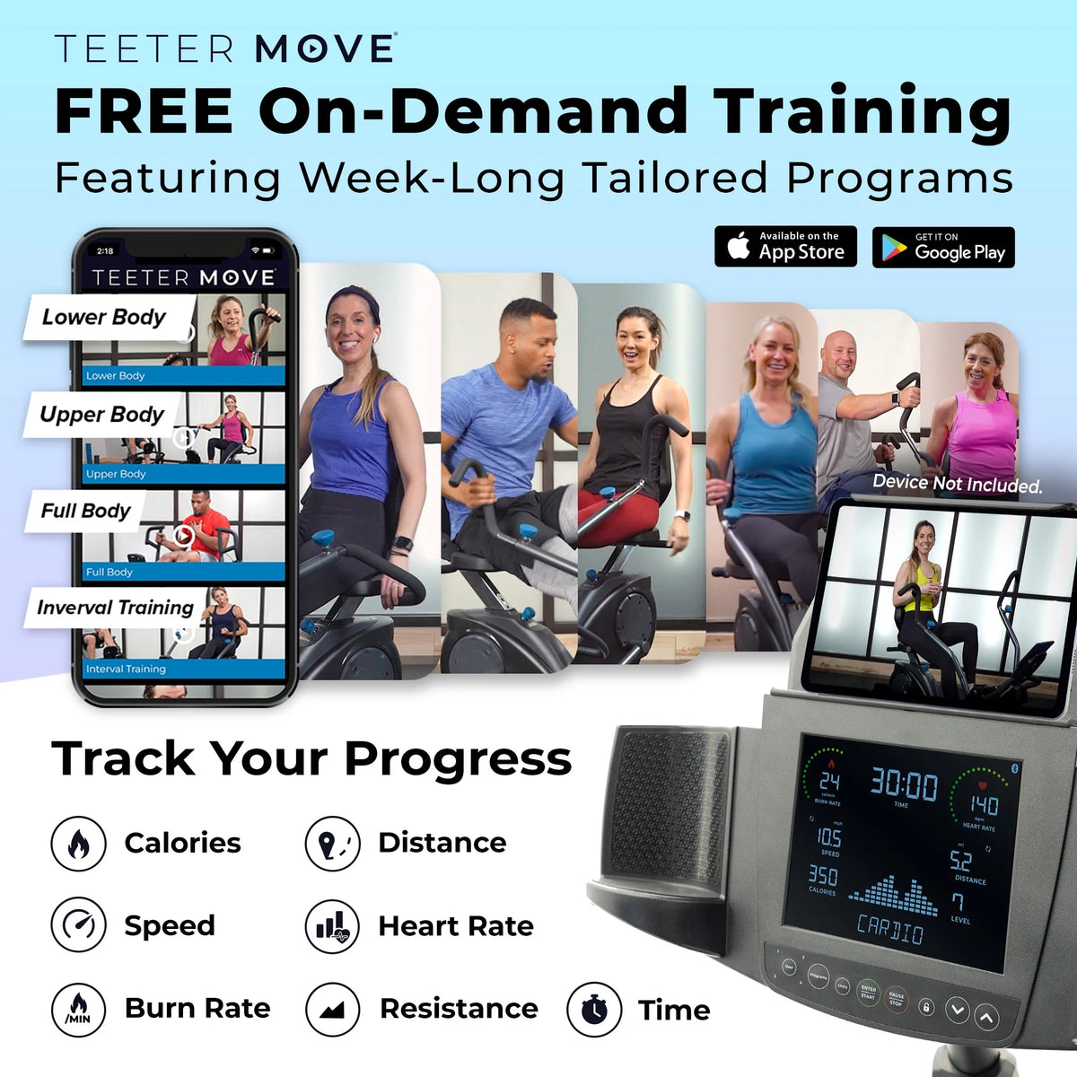 FreeStep LT7 Recumbent Cross Trainer Stepper - Zero-Impact Exercise w/Patented Physical Therapy Stride Technology; LCD Console w/21 Programs, Bluetooth HRM Compatible; Free App w/Trainer-Led Workouts