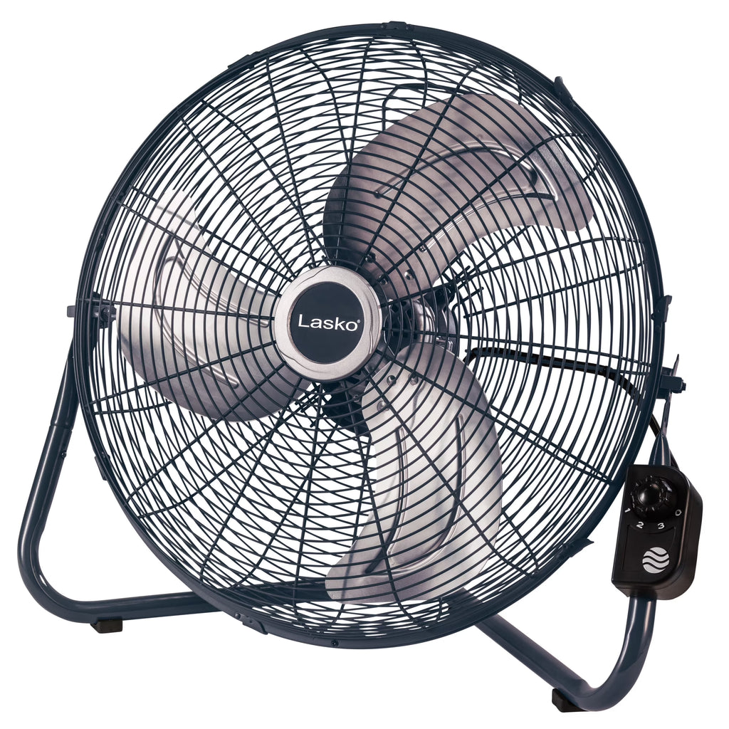 Lasko Max Performance 20" High Velocity Floor Fan, Wall Mount Option, Gray, H20610