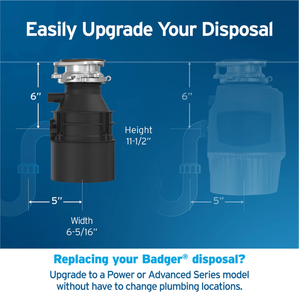 InSinkErator Badger 5XP, 3/4 HP Continuous Feed Kitchen Garbage Disposal, Badger Series