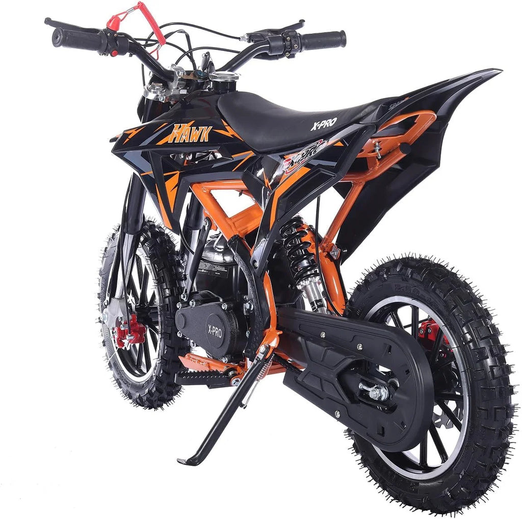 X-Pro Brand New Upgraded Hawk 40cc Gas Powered 4 Stroke Mini Pit Dirt Bike with Pull Start for kids 10" Wheels