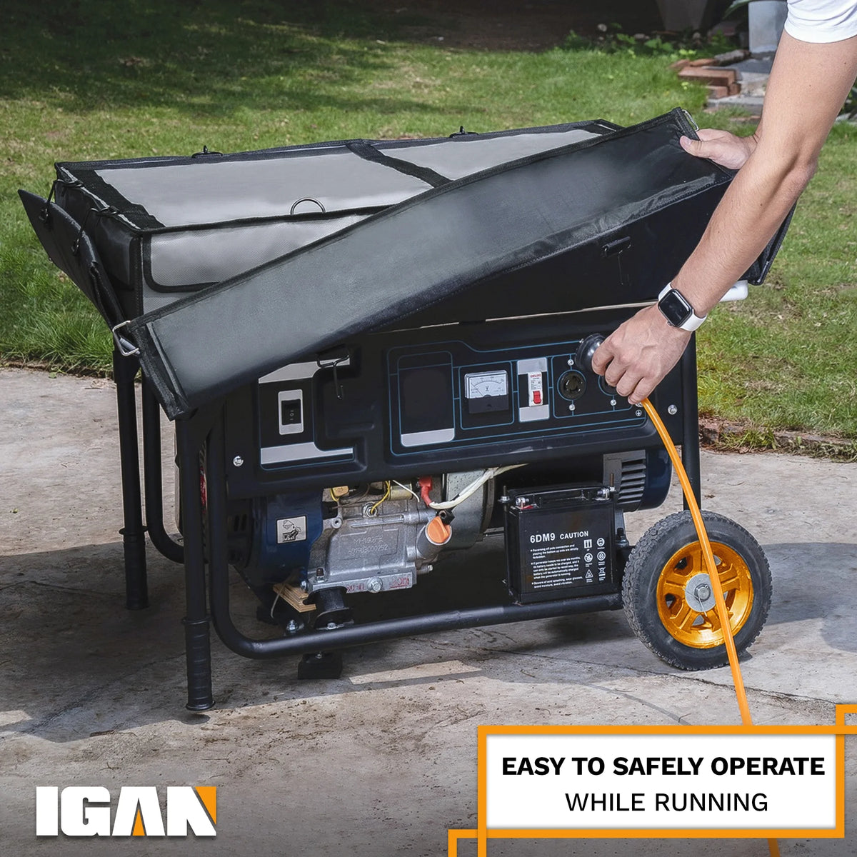 IGAN Generator Tent Waterproof Portable Cover for 3500�C12000 Watt 9,2 lb. Black