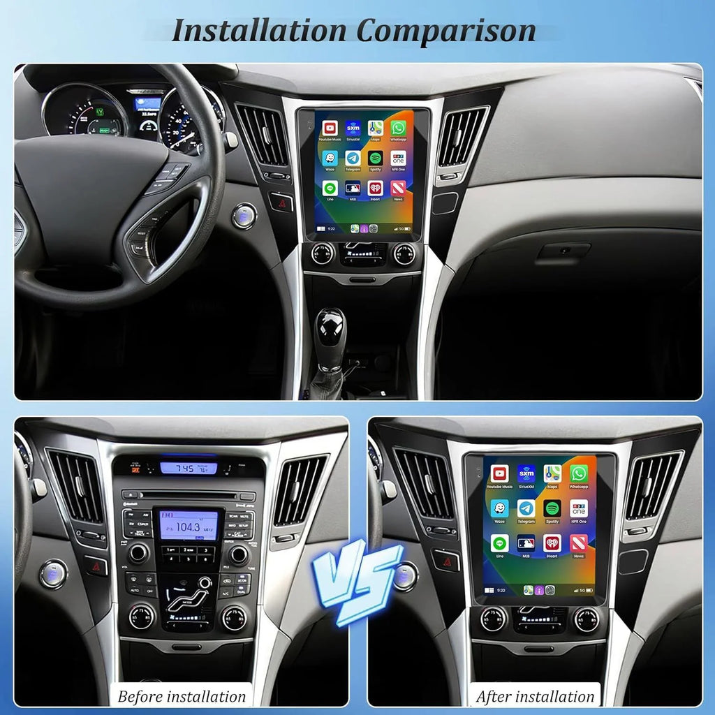 LICHENGTAI Car Stereo Radio For Hyundai Sonata 2011-2015 9.7' Android 13 Carplay Android Auto GPS WIFI Car Navigation, 2+32GB