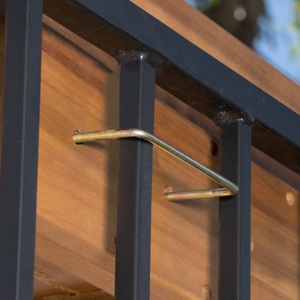 Caribbean Outdoor 3 Piece Acacia Wood Balcony Bar Set, Natural Stained