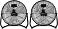 Simple Deluxe 18 inch 3-Speed High Velocity Heavy Duty Metal Industrial Floor Fans Quiet for Home Commercial, Black, 2 Pack