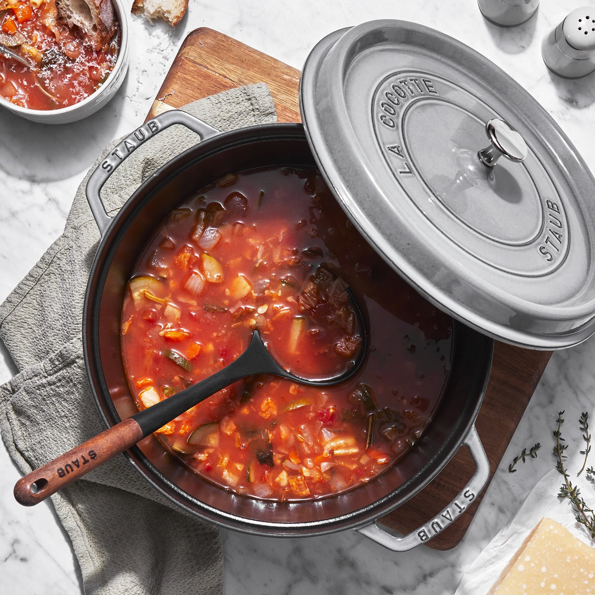 Staub Cast Iron 7-qt Round Cocotte - Grenadine