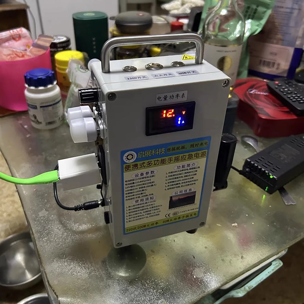 Hand Crank Generator Portable Outdoor Emergency Power Supply Mobile Phone Charger DC5V 12V 110V 200 Watts
