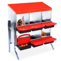 Chicken Nesting Box, 6/8/10 Compartment Nesting Box, Heavy Duty Chicken Coop Nesting Box with Removable Tray, Metal Chicken Laying Box for Chicken
