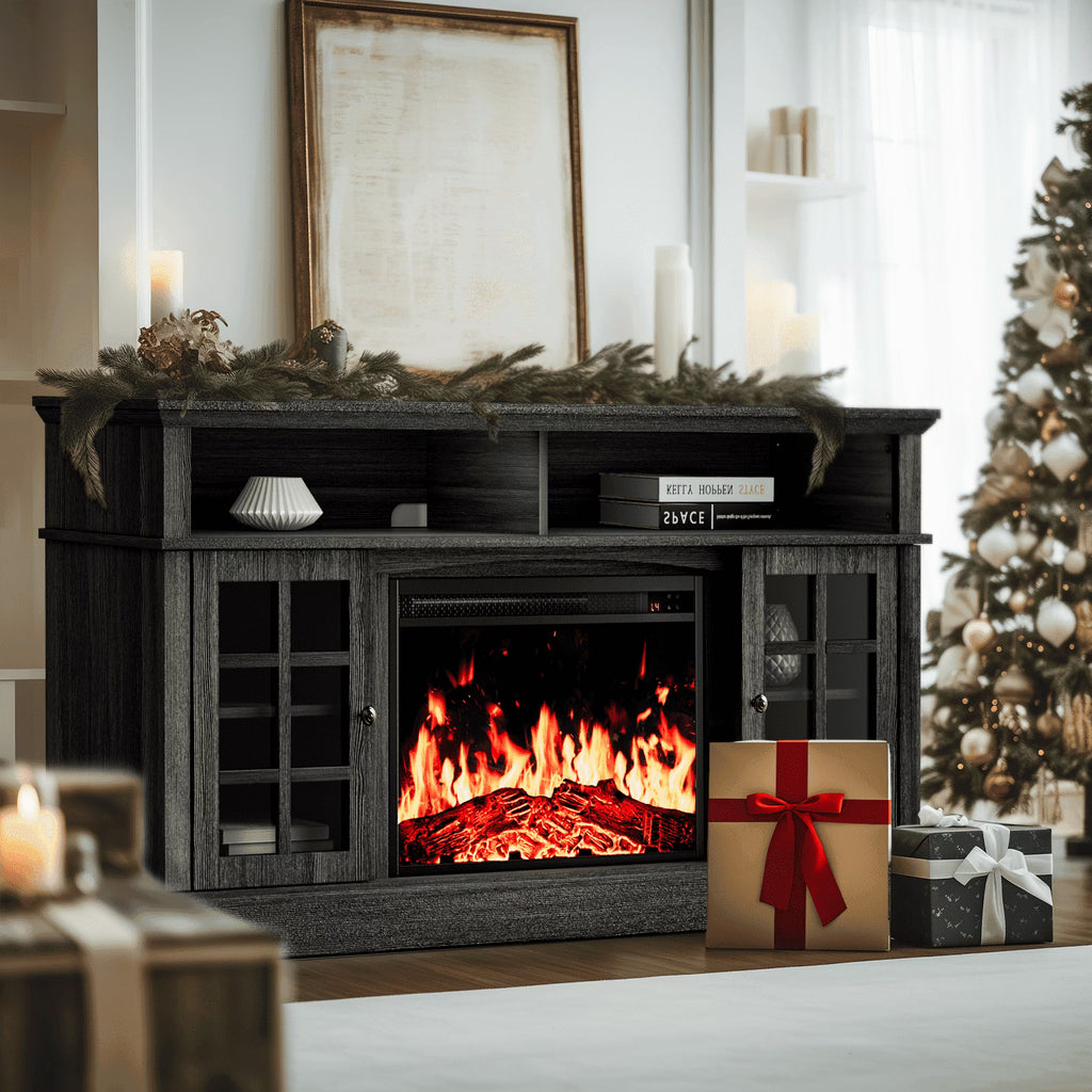 Electric Fireplace TV Stand for 75�� TVs Fireplace Entertainment Center TV Console Table with 23�� Fireplace, Holds up to 200 lbs
