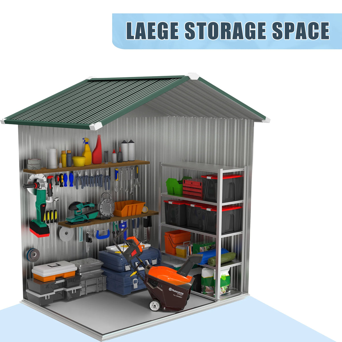 6' x 4' Outdoor Storage Shed, Metal Garden Shed with Lockable Doors, Tools Storage Shed for Backyard, Patio, White
