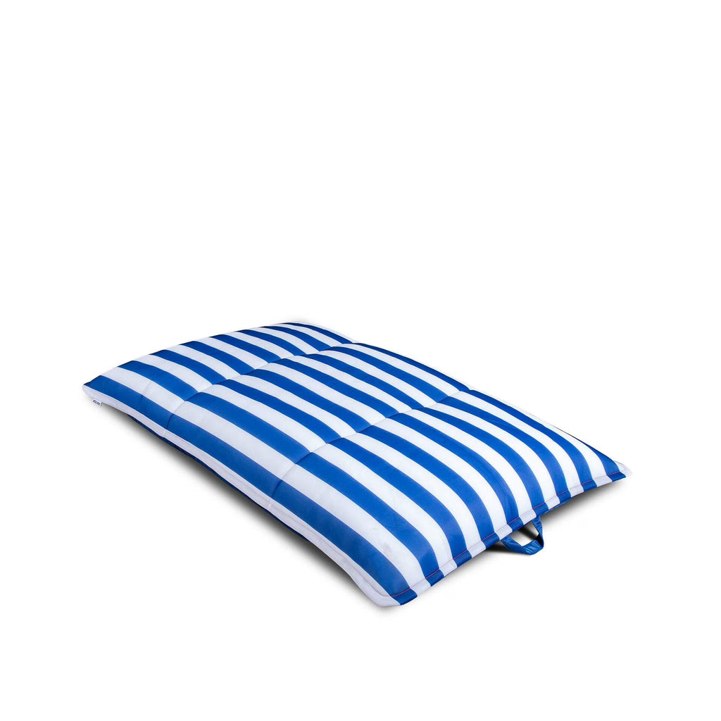 Big Joe Lagoon Lounger No Inflation Needed Pool Float, Americana Nautical Stripe Double Sided Mesh, Quick Draining Fabric, 5 feet Giant