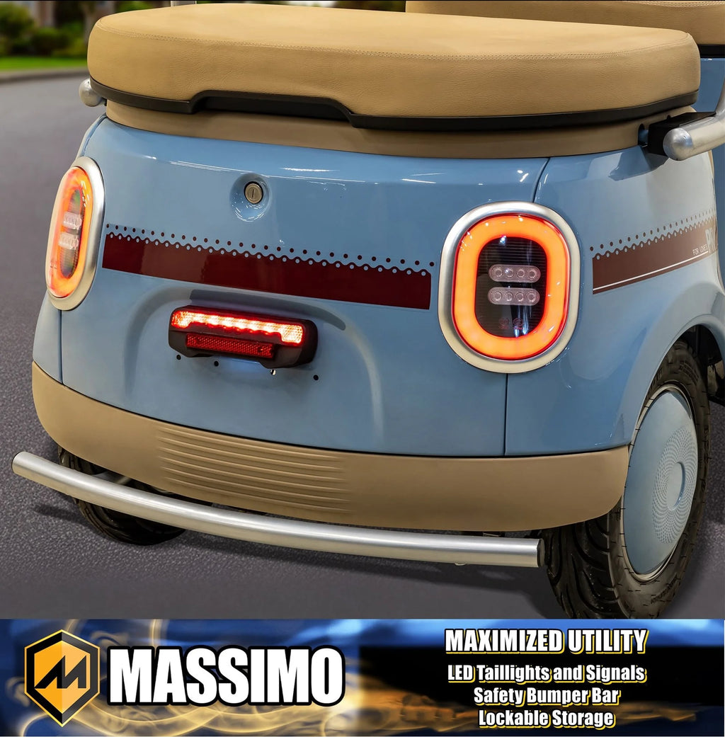 Massimo MGC E-Trike 3-Wheel Electric Cart �C 17 MPH, 2-Seater Adult Scooter �C Blue