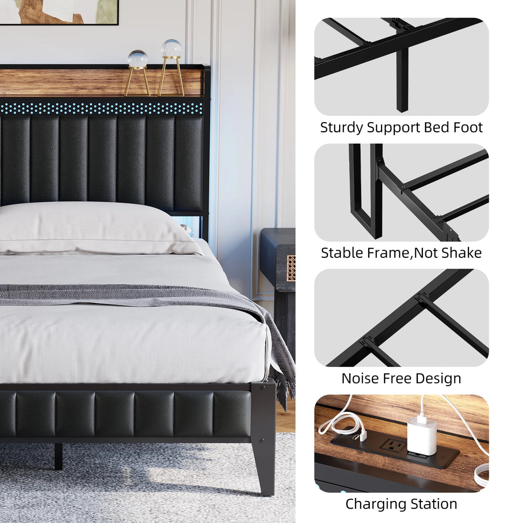 WhizMax Under Bed Storage Platform Bed Frame, Queen
