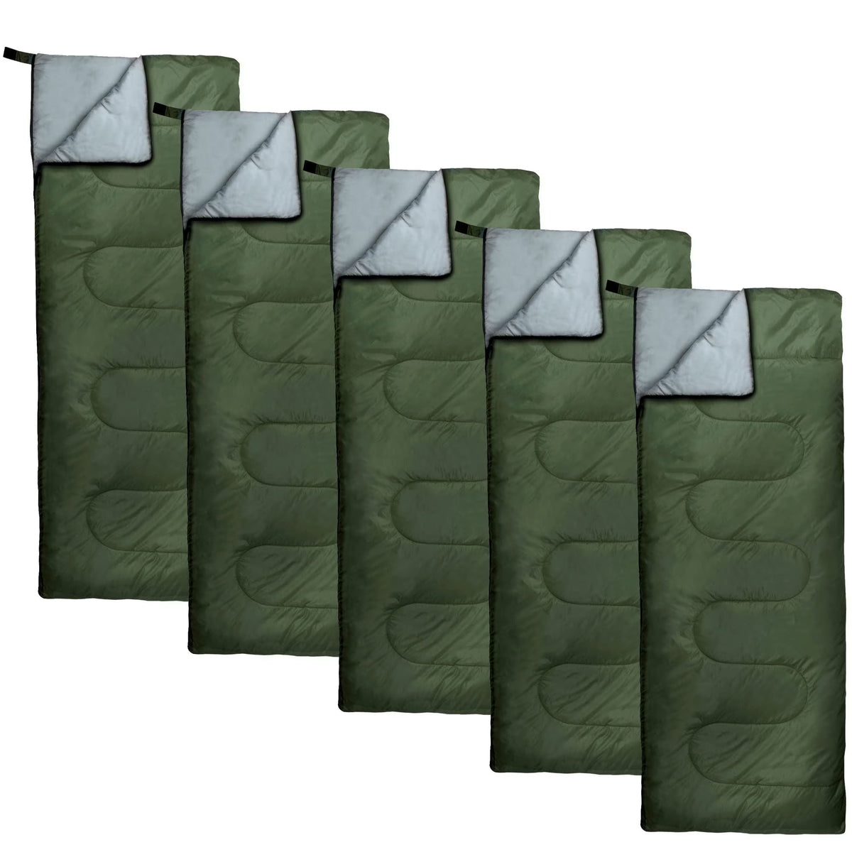 10 Pack Bulk Wholesale of Cold Weather Envelope Sleeping Bags for Adults, Kids, Homeless, Camping, Indoors, Outdoors - 10 Count Sleeping Bags in Black, Navy Blue, Forest Green, Red - 71"L x 30"W