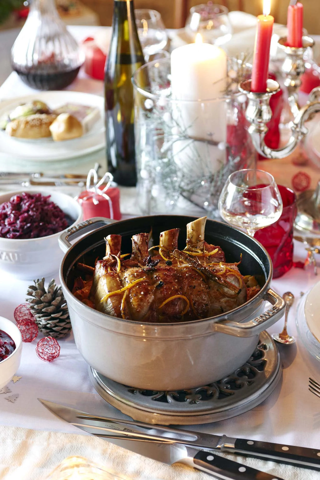 Staub Cast Iron 5.5-qt Round Cocotte - Cherry