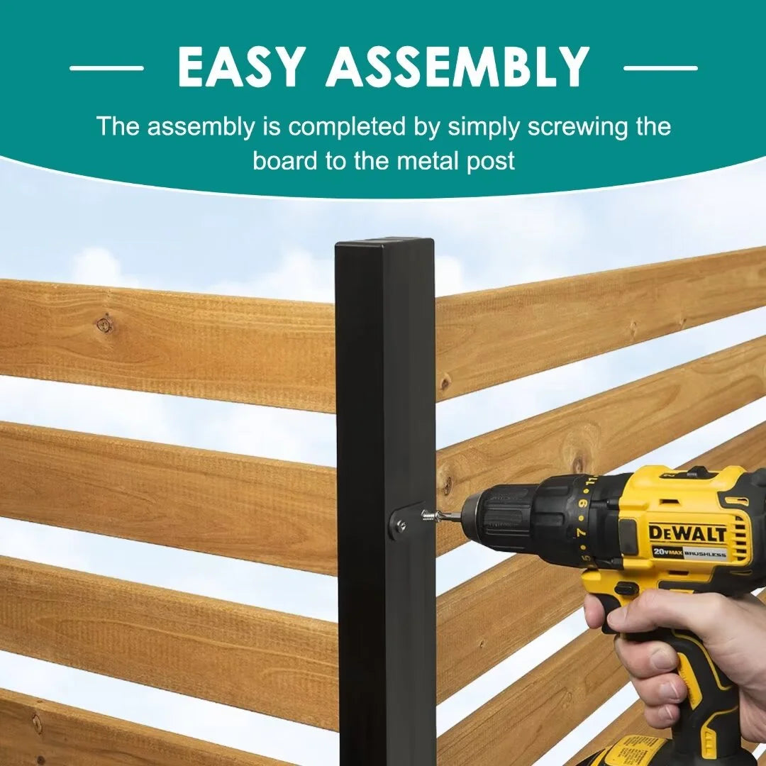 "NAIZEA Air Conditioner Fence, Pool Equipment Enclosure, Trash Can Enclosure, Metal Stake Wood Fence Panel 38"" W x 60"" H"