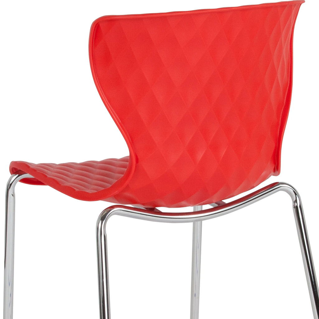 Flash Furniture 4 Pack Lowell Contemporary Design Orange Plastic Stack Chair