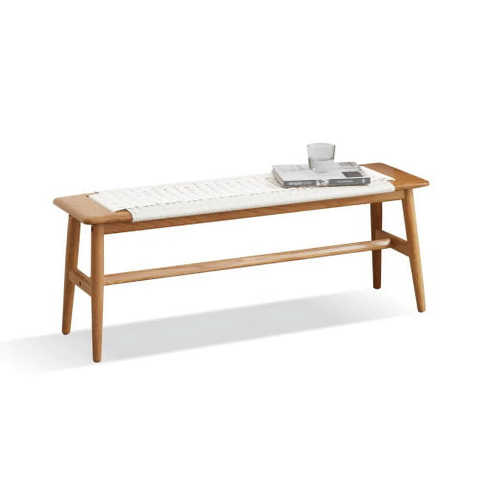 Dining Benches, Natural Oak Wood Bench, Entryway Bench Bed Bench for Kitchen, Dining Room, Living Room, Walnut