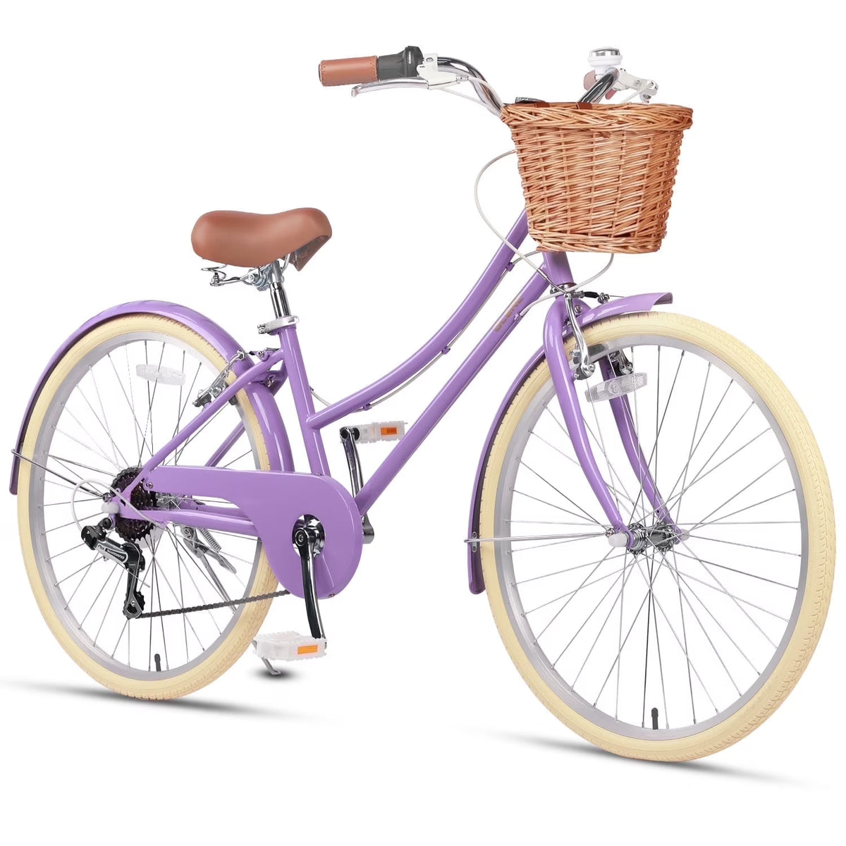 Glerc Missy 24" Girls Cruiser Bike 6-Speed Women's Hybird Bicycle for Ages 7-11 Years, Mint Green
