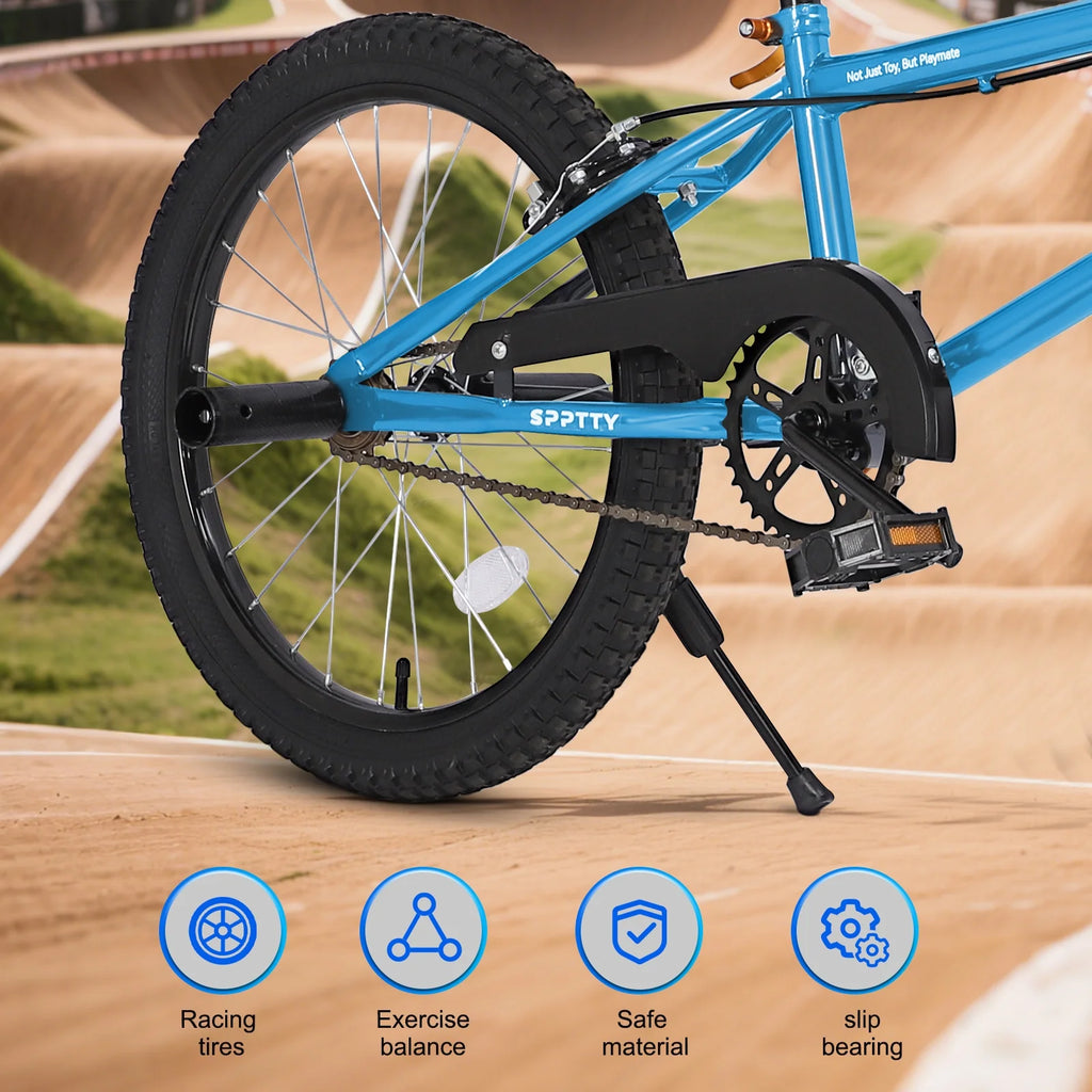 SPPTTY 20" Freestyle BMX Bike with 4 Pegs,Kids Bicycle for Teen Beginner, Age 7-14 Years,Multicolor