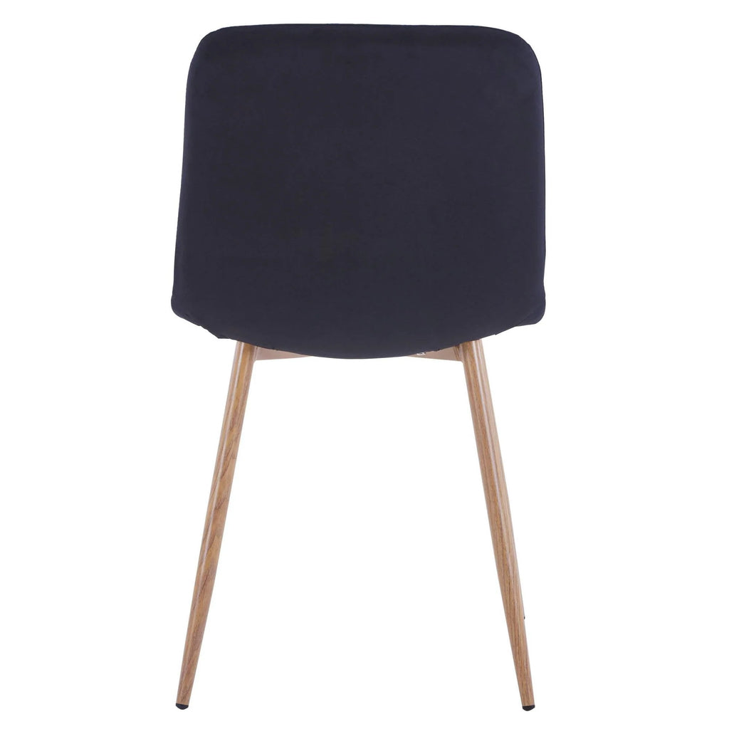 Highsound Dining Chairs Set of 4,Mid-Century Modern Upholstered Dining Chairs with Velvet Cushion Seat for Dinning Room&Living Room, Black