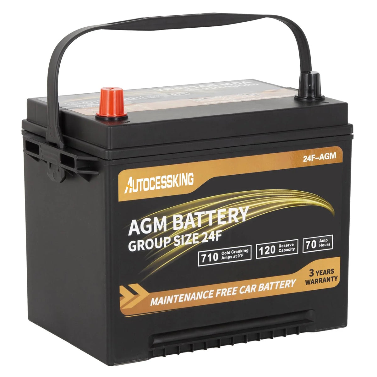Autocessking Platinum AGM Battery, Group 47 Rechargeable Automotive Batteries for Car, 12V H5 680CCA 60Ah 100RC