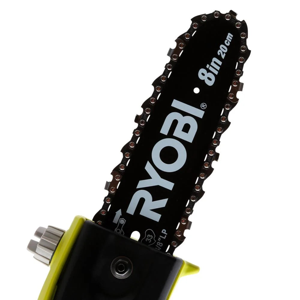 Ryobi Pole Chainsaw Pruner 8 in. Bar 6 Amp Corded Electric Chain Saw Pruner Angled Head RY43160A