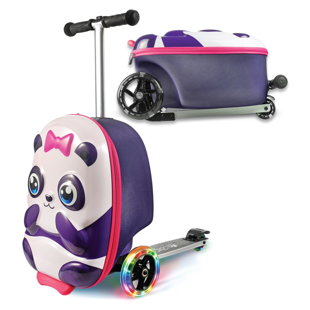 Kiddietotes Kid's Hard Shell Scooter Ride On Suitcase, Pink