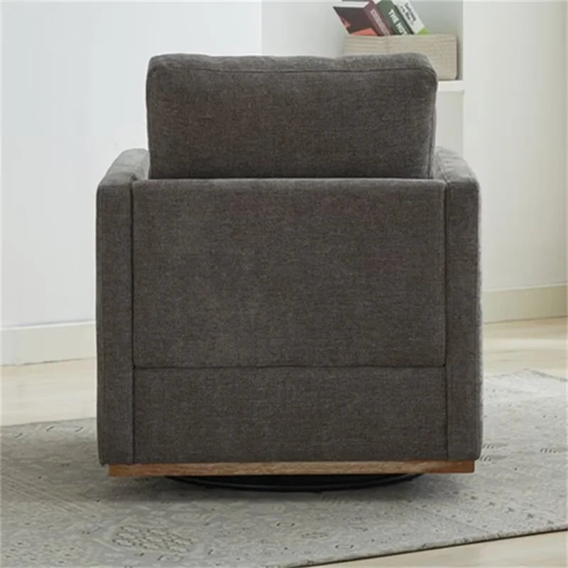 Swivel Accent Chair, Modern Chenille Upholstered Lounge Chair Armchair with 360 Degree Swiveling Base, Leisure Club Chair Comfy Accent Single Sofa Chair for Nursery Bedroom Living Room, Taupe