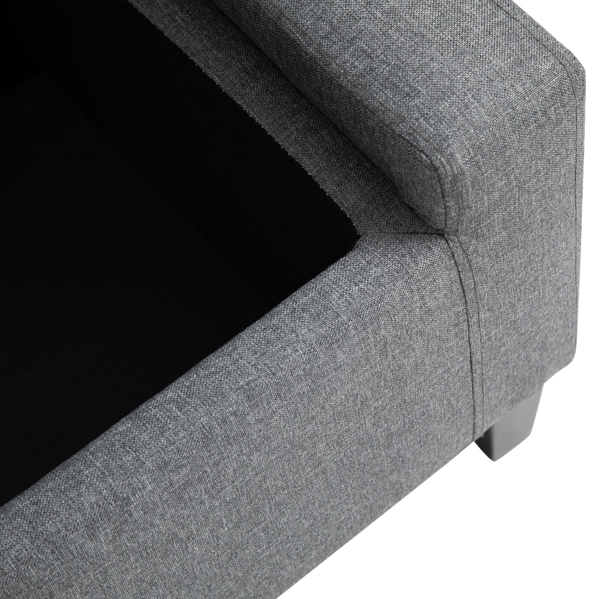 HOMCOM Linen Storage Ottoman Bench Storage Chest Tufted Ottoman Cube with Flipping Top