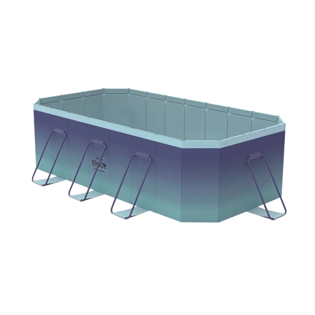 Foldable Swimming Pool, Large Non-Inflatable Outdoor Pools for Kids Adults Above Ground Pools, 116in