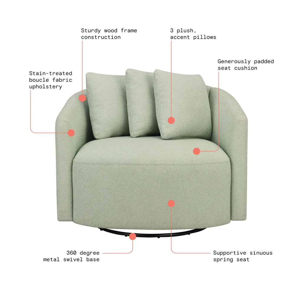 Beautiful Drew Accent Chair by Drew Barrymore, Cream Boucle