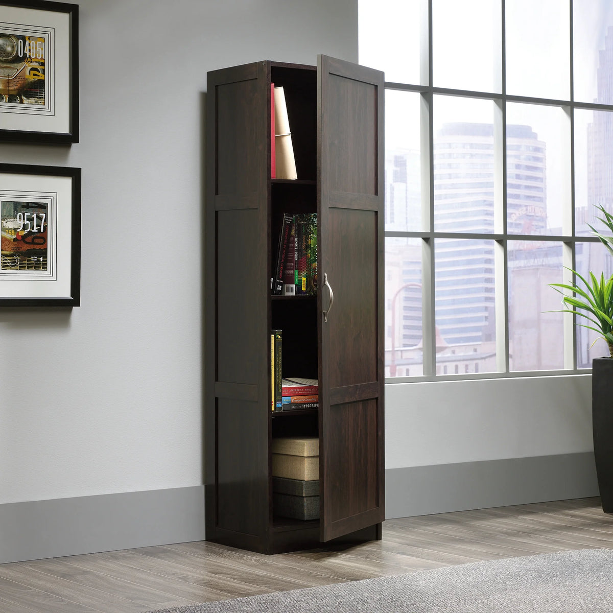 Sauder Select Storage Pantry, Highland Oak Finish